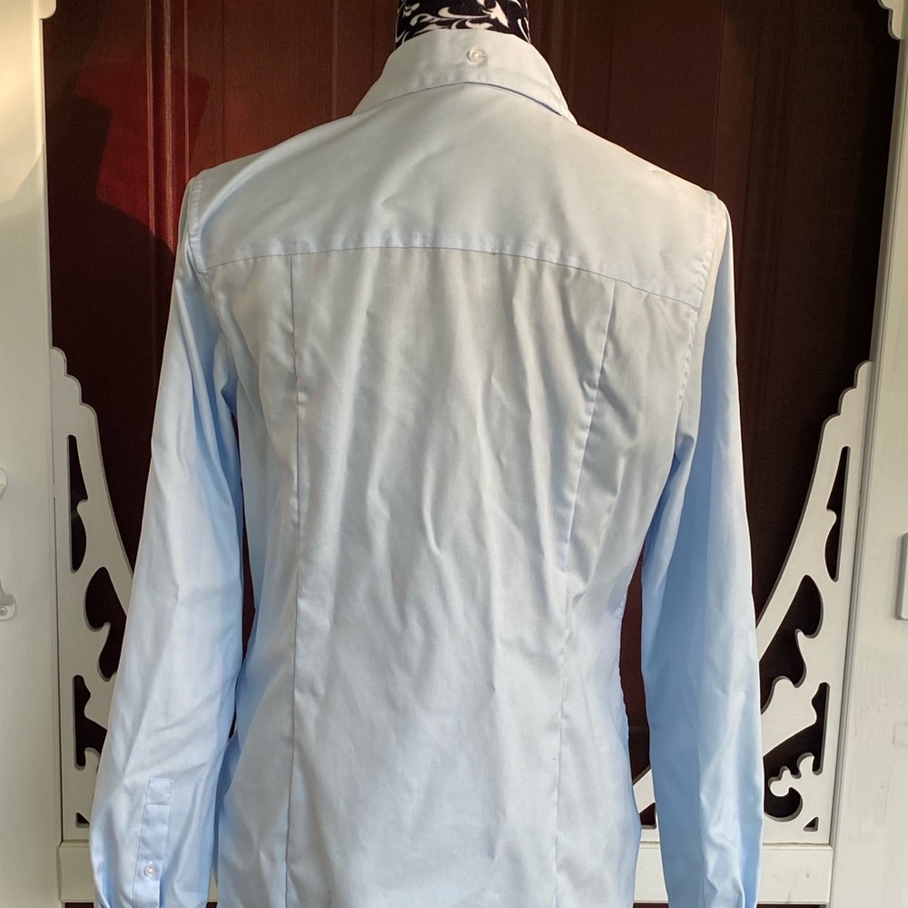 Light Blue Women's Button-Up Shirt - Classic Collared Top - Picture 6 of 12